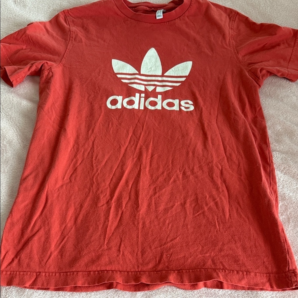 Adidas Classic Red Tee with White Logo